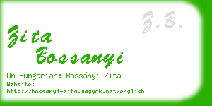 zita bossanyi business card